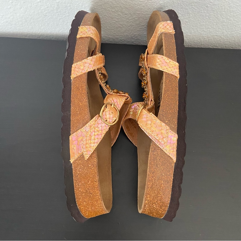 EUC Betula by Birkenstock Shimmery Snake Print Leather Women’s Sandals - Picture 4 of 9